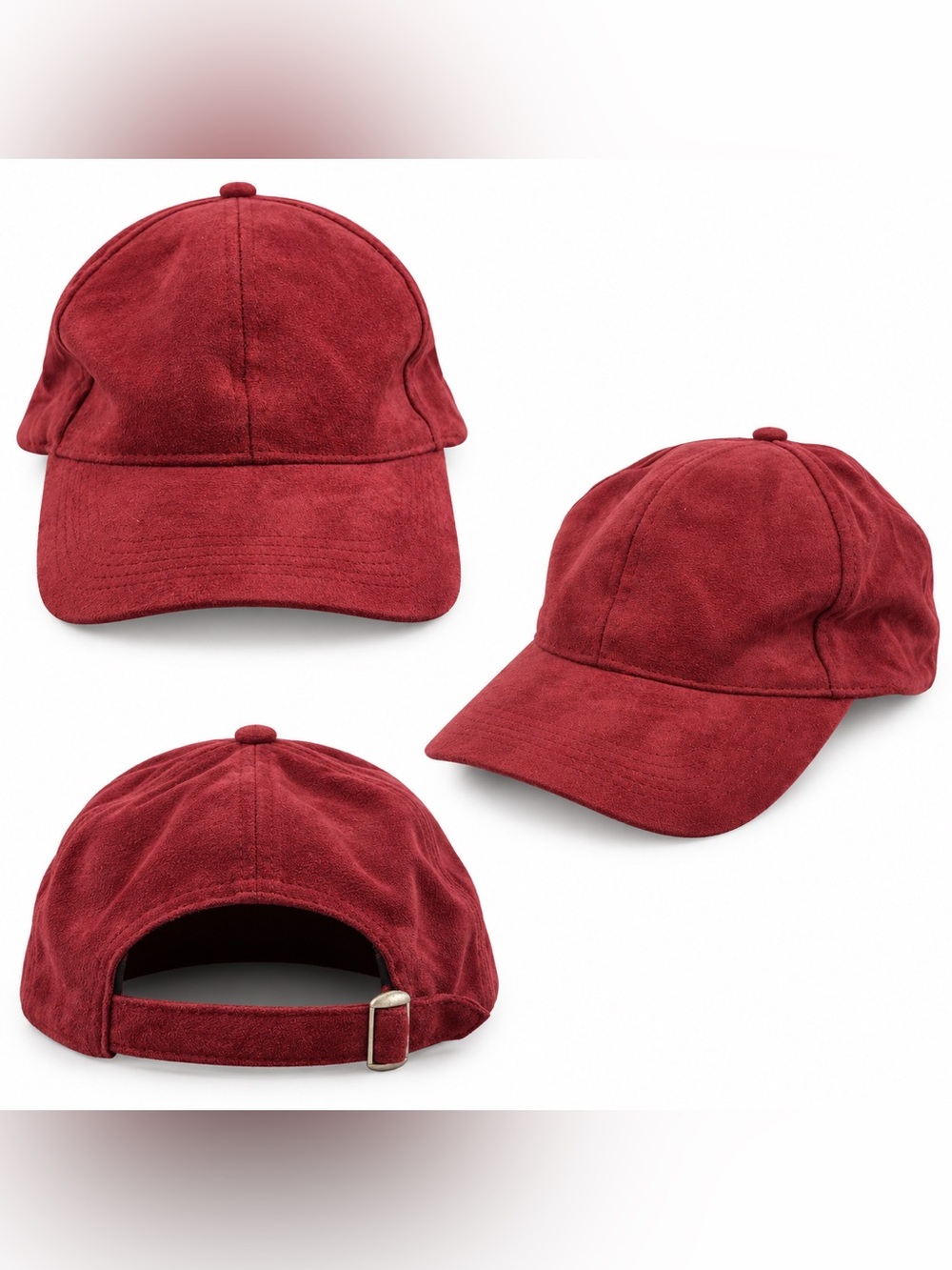 Men's Suede Baseball Cap - Red